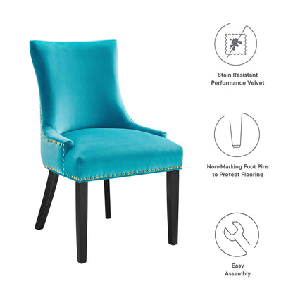 Modway Outlet Marquis Performance Velvet Dining Chairs Set of 2 by Modway  Bar and Dining Furniture Blue - EEI-5010-BLU