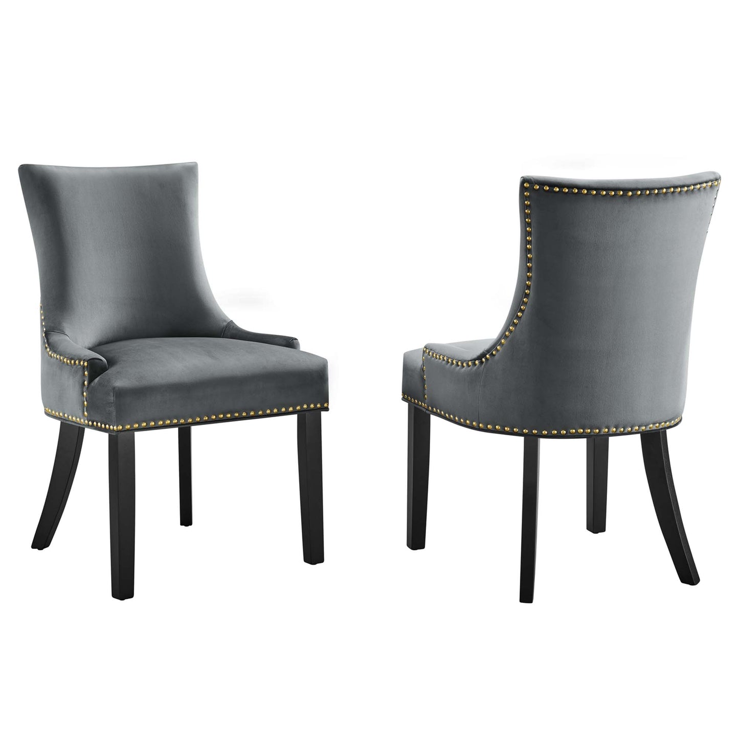 Modway Outlet Marquis Performance Velvet Dining Chairs Set of 2 by Modway  Bar and Dining Furniture Gray - EEI-5010-GRY