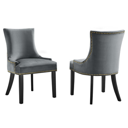 Modway Outlet Marquis Performance Velvet Dining Chairs Set of 2 by Modway  Bar and Dining Furniture Gray - EEI-5010-GRY