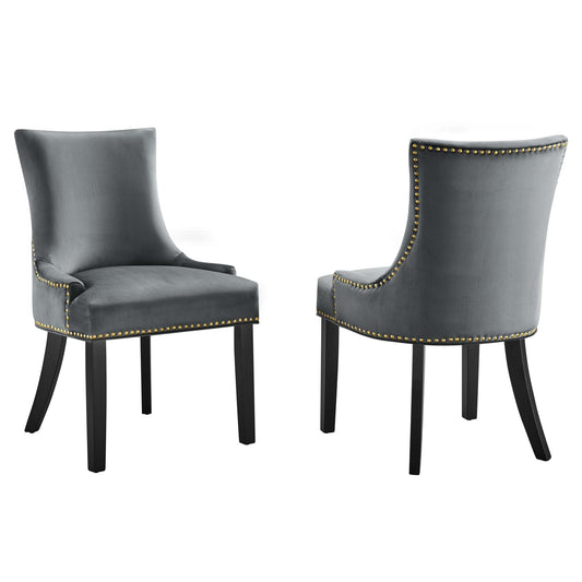 Modway Outlet Marquis Performance Velvet Dining Chairs Set of 2 by Modway  Bar and Dining Furniture Gray - EEI-5010-GRY