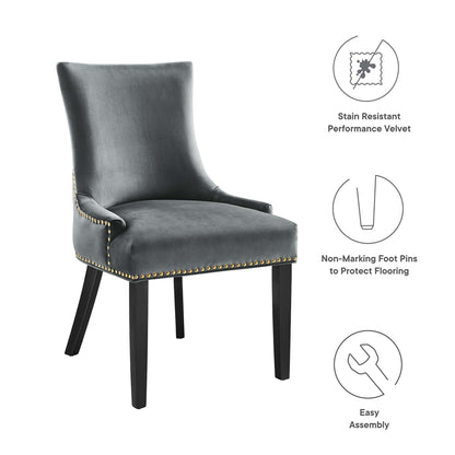 Modway Outlet Marquis Performance Velvet Dining Chairs Set of 2 by Modway  Bar and Dining Furniture Gray - EEI-5010-GRY