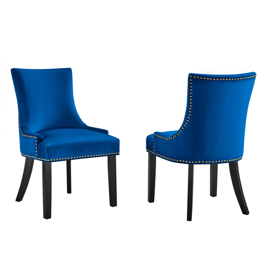 Modway Outlet Marquis Performance Velvet Dining Chairs Set of 2 by Modway  Bar and Dining Furniture Navy - EEI-5010-NAV