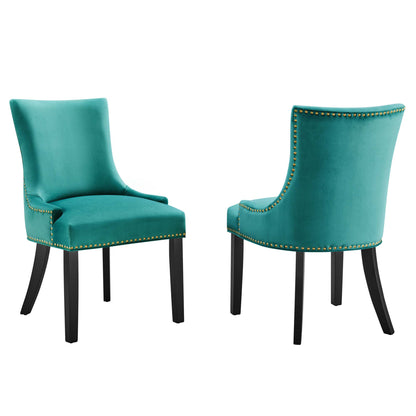 Modway Outlet Marquis Performance Velvet Dining Chairs Set of 2 by Modway  Bar and Dining Furniture Teal - EEI-5010-TEA
