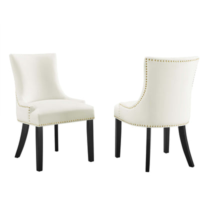 Modway Outlet Marquis Performance Velvet Dining Chairs Set of 2 by Modway  Bar and Dining Furniture White - EEI-5010-WHI