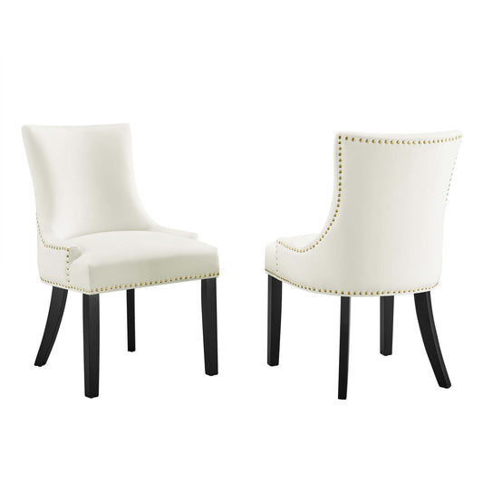 Modway Outlet Marquis Performance Velvet Dining Chairs Set of 2 by Modway  Bar and Dining Furniture White - EEI-5010-WHI