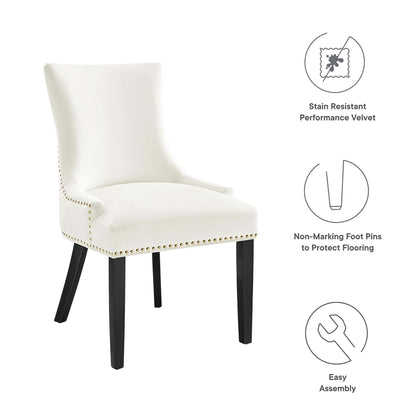 Modway Outlet Marquis Performance Velvet Dining Chairs Set of 2 by Modway  Bar and Dining Furniture White - EEI-5010-WHI