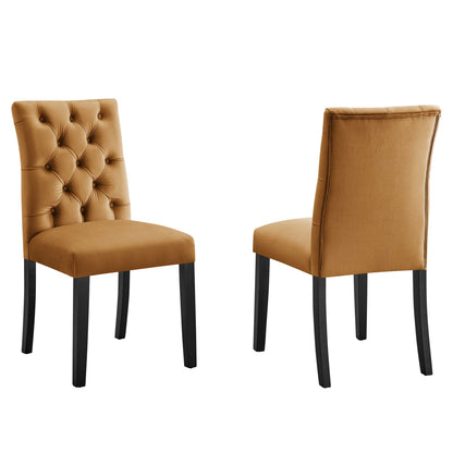 Modway Outlet Duchess Performance Velvet Dining Chairs Set of 2 by Modway  Bar and Dining Furniture Cognac - EEI-5011-COG