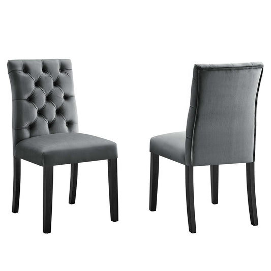 Modway Outlet Duchess Performance Velvet Dining Chairs Set of 2 by Modway  Bar and Dining Furniture Gray - EEI-5011-GRY