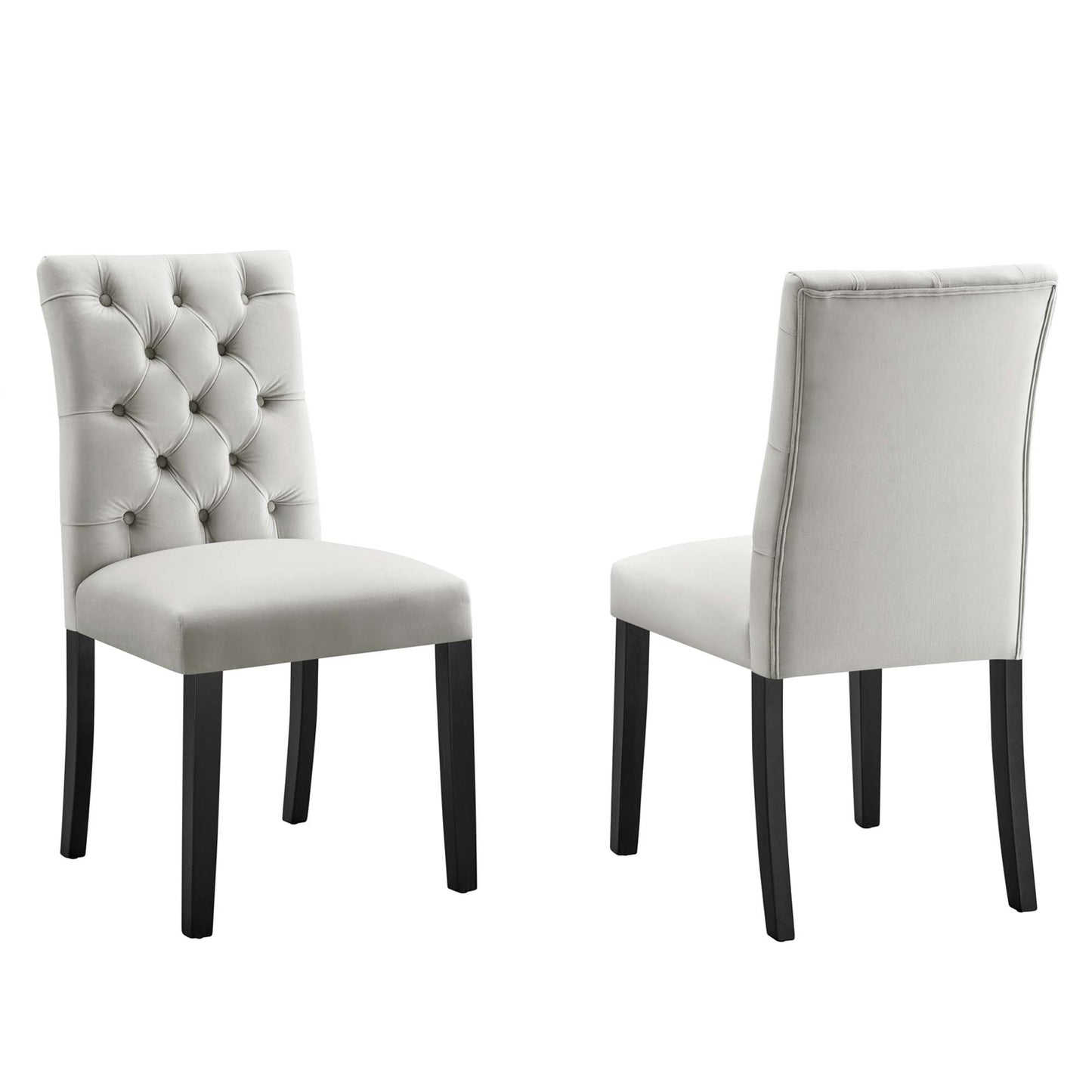 Modway Outlet Duchess Performance Velvet Dining Chairs Set of 2 by Modway  Bar and Dining Furniture Light Gray - EEI-5011-LGR
