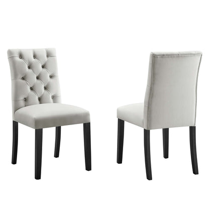 Modway Outlet Duchess Performance Velvet Dining Chairs Set of 2 by Modway  Bar and Dining Furniture Light Gray - EEI-5011-LGR