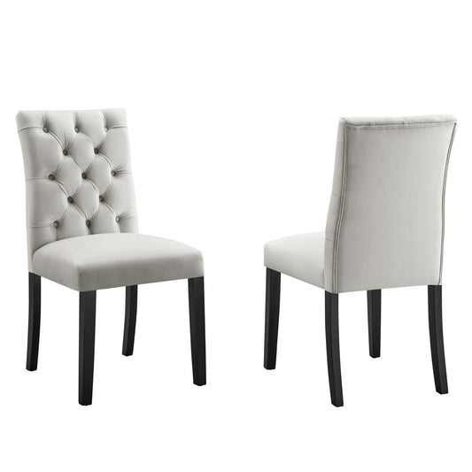 Modway Outlet Duchess Performance Velvet Dining Chairs Set of 2 by Modway  Bar and Dining Furniture Light Gray - EEI-5011-LGR