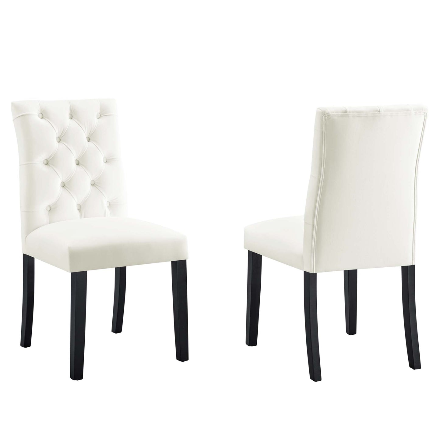 Modway Outlet Duchess Performance Velvet Dining Chairs Set of 2 by Modway  Bar and Dining Furniture White - EEI-5011-WHI