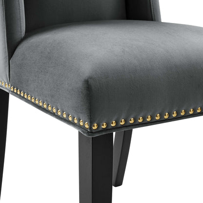 Modway Outlet Baron Performance Velvet Dining Chairs Set of 2 by Modway  Bar and Dining Furniture Gray - EEI-5012-GRY