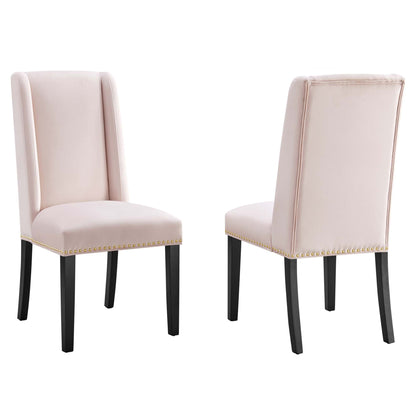 Modway Outlet Baron Performance Velvet Dining Chairs Set of 2 by Modway  Bar and Dining Furniture Pink - EEI-5012-PNK