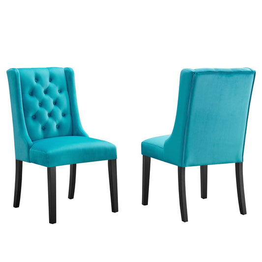 Modway Outlet Baronet Performance Velvet Dining Chairs Set of 2 by Modway  Bar and Dining Furniture Blue - EEI-5013-BLU