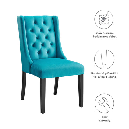 Modway Outlet Baronet Performance Velvet Dining Chairs Set of 2 by Modway  Bar and Dining Furniture Blue - EEI-5013-BLU