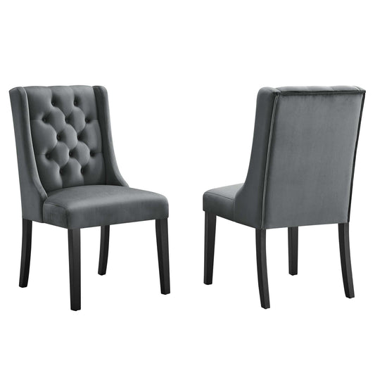 Modway Outlet Baronet Performance Velvet Dining Chairs Set of 2 by Modway  Bar and Dining Furniture Gray - EEI-5013-GRY