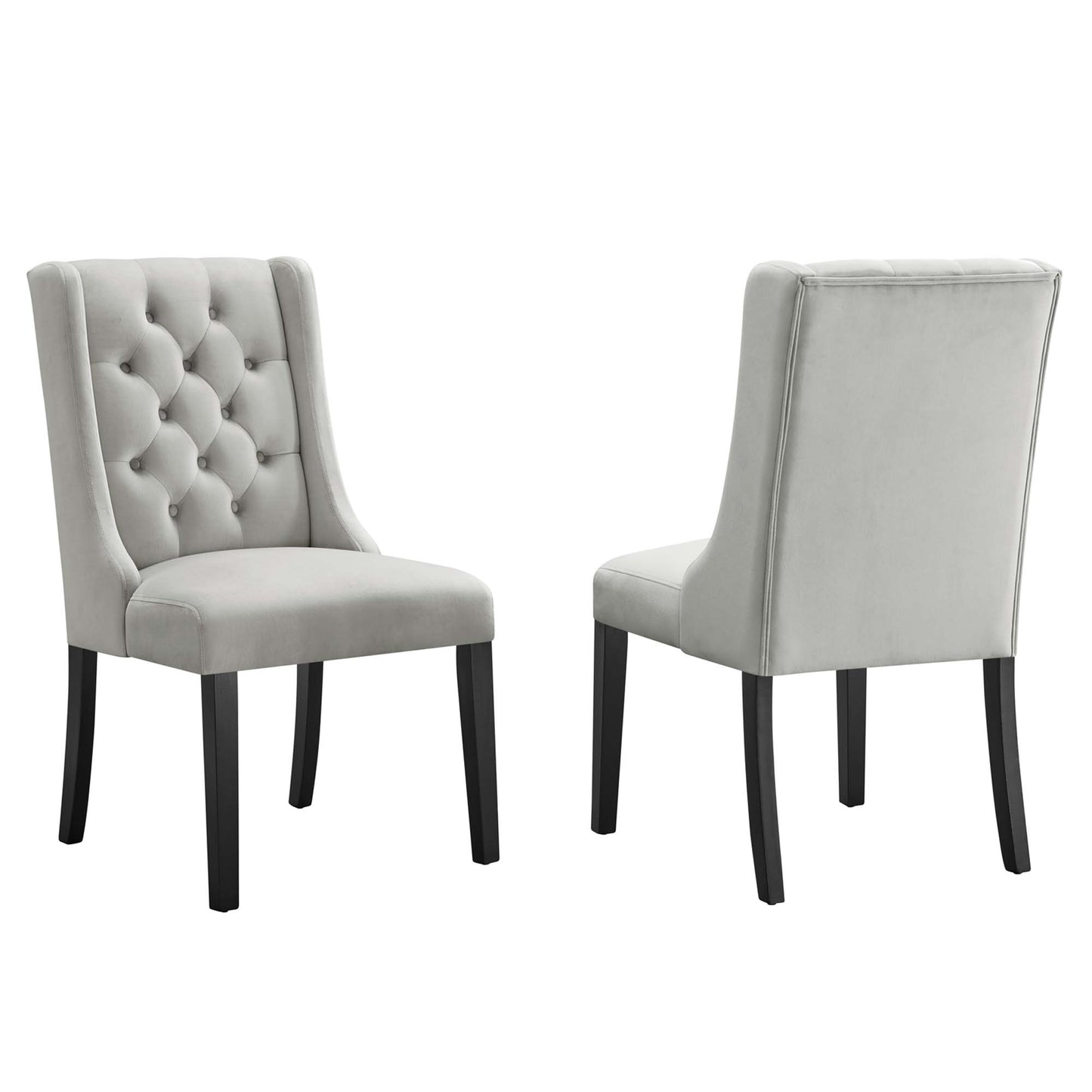 Modway Outlet Baronet Performance Velvet Dining Chairs Set of 2 by Modway  Bar and Dining Furniture Light Gray - EEI-5013-LGR