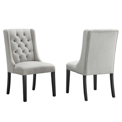 Modway Outlet Baronet Performance Velvet Dining Chairs Set of 2 by Modway  Bar and Dining Furniture Light Gray - EEI-5013-LGR