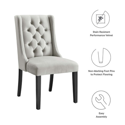 Modway Outlet Baronet Performance Velvet Dining Chairs Set of 2 by Modway  Bar and Dining Furniture Light Gray - EEI-5013-LGR
