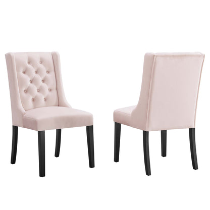 Modway Outlet Baronet Performance Velvet Dining Chairs Set of 2 by Modway  Bar and Dining Furniture Pink - EEI-5013-PNK