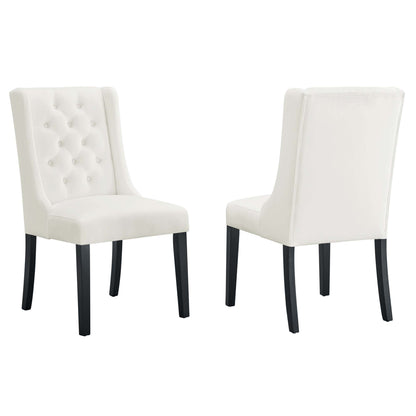 Modway - Baronet Performance Velvet Dining Chairs Set of 2 by Modway  Bar and Dining Dining Chairs White - EEI-5013-WHI