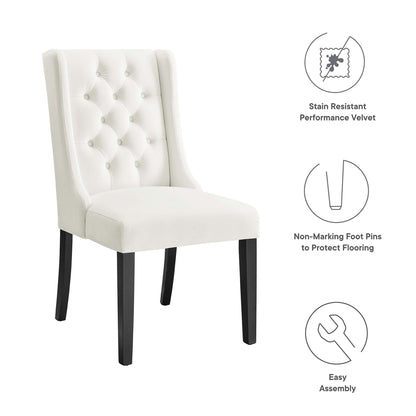 Modway - Baronet Performance Velvet Dining Chairs Set of 2 by Modway  Bar and Dining Dining Chairs White - EEI-5013-WHI