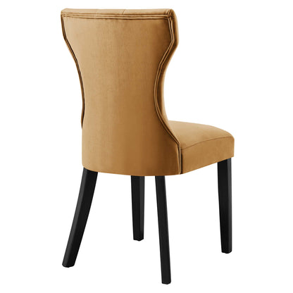 Modway Outlet Silhouette Performance Velvet Dining Chairs Set of 2 by Modway  Bar and Dining Furniture Cognac - EEI-5014-COG