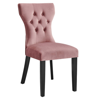 Modway Outlet Silhouette Performance Velvet Dining Chairs Set of 2 by Modway  Bar and Dining Furniture Dusty Rose - EEI-5014-DUS