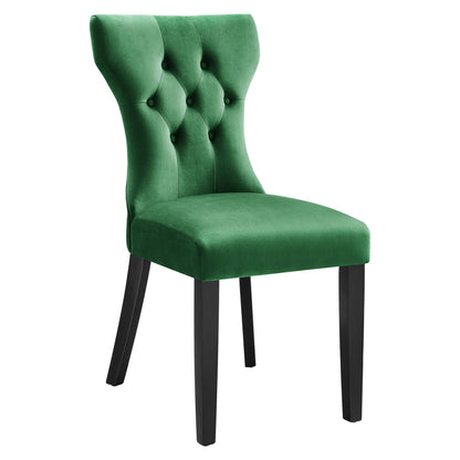 Modway Outlet Silhouette Performance Velvet Dining Chairs Set of 2 by Modway  Bar and Dining Furniture Emerald - EEI-5014-EME