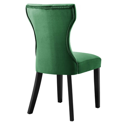 Modway Outlet Silhouette Performance Velvet Dining Chairs Set of 2 by Modway  Bar and Dining Furniture Emerald - EEI-5014-EME