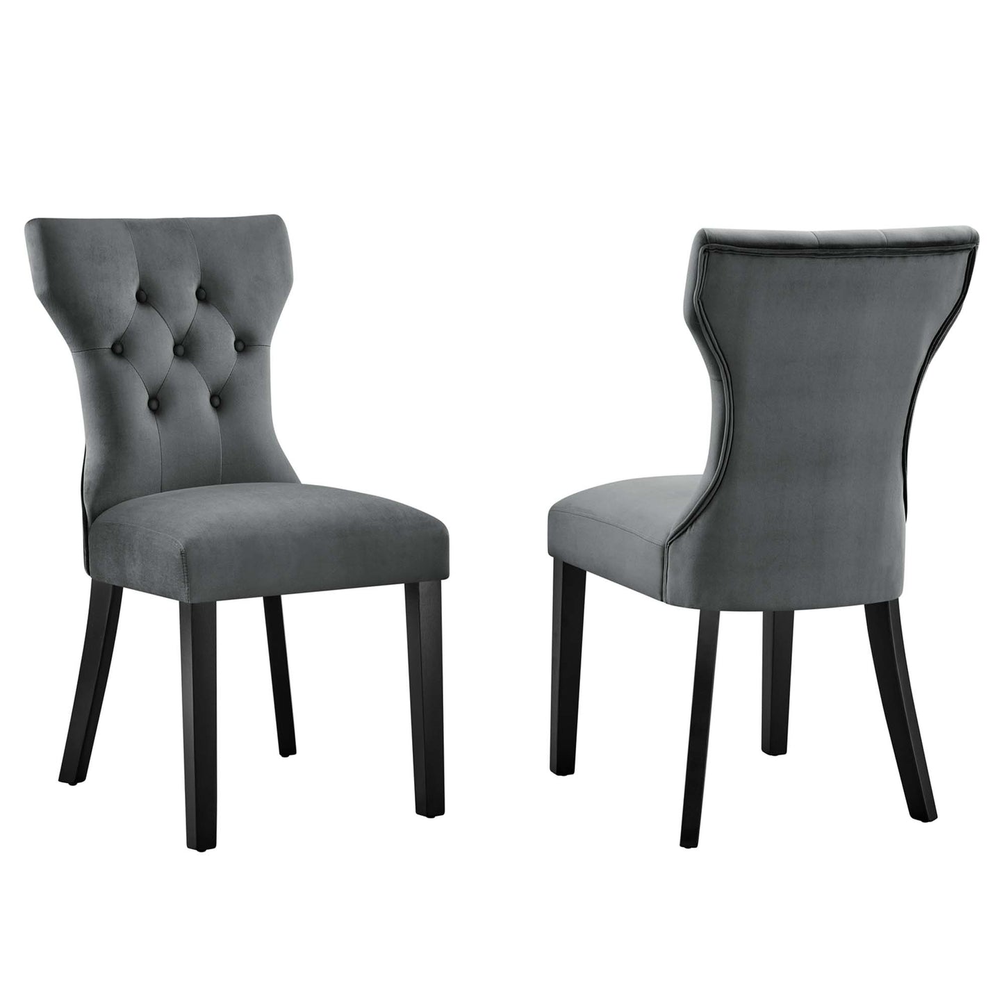 Modway Outlet Silhouette Performance Velvet Dining Chairs Set of 2 by Modway  Bar and Dining Furniture Gray - EEI-5014-GRY