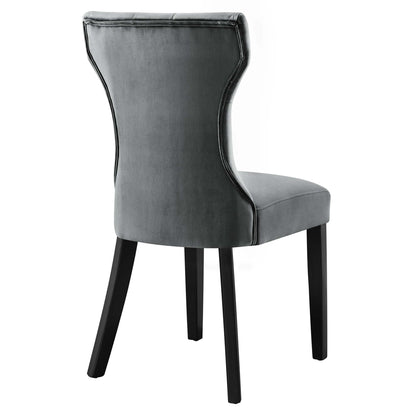 Modway Outlet Silhouette Performance Velvet Dining Chairs Set of 2 by Modway  Bar and Dining Furniture Gray - EEI-5014-GRY