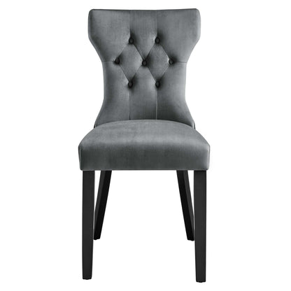 Modway Outlet Silhouette Performance Velvet Dining Chairs Set of 2 by Modway  Bar and Dining Furniture Gray - EEI-5014-GRY