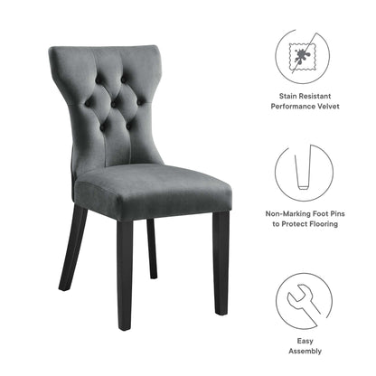 Modway Outlet Silhouette Performance Velvet Dining Chairs Set of 2 by Modway  Bar and Dining Furniture Gray - EEI-5014-GRY