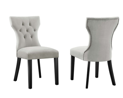 Modway Outlet Silhouette Performance Velvet Dining Chairs Set of 2 by Modway  Bar and Dining Furniture Light Gray - EEI-5014-LGR