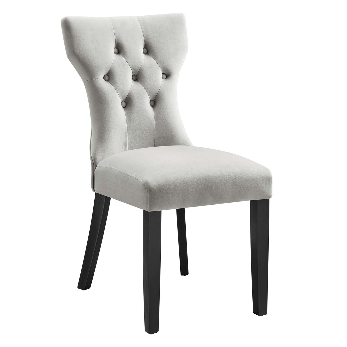 Modway Outlet Silhouette Performance Velvet Dining Chairs Set of 2 by Modway  Bar and Dining Furniture Light Gray - EEI-5014-LGR