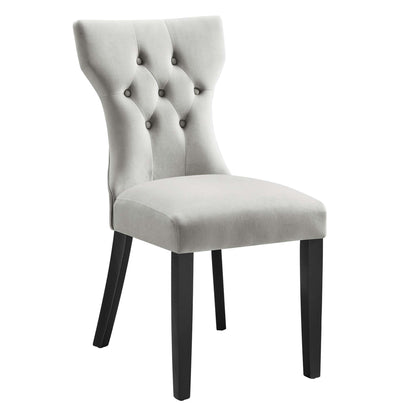 Modway Outlet Silhouette Performance Velvet Dining Chairs Set of 2 by Modway  Bar and Dining Furniture Light Gray - EEI-5014-LGR