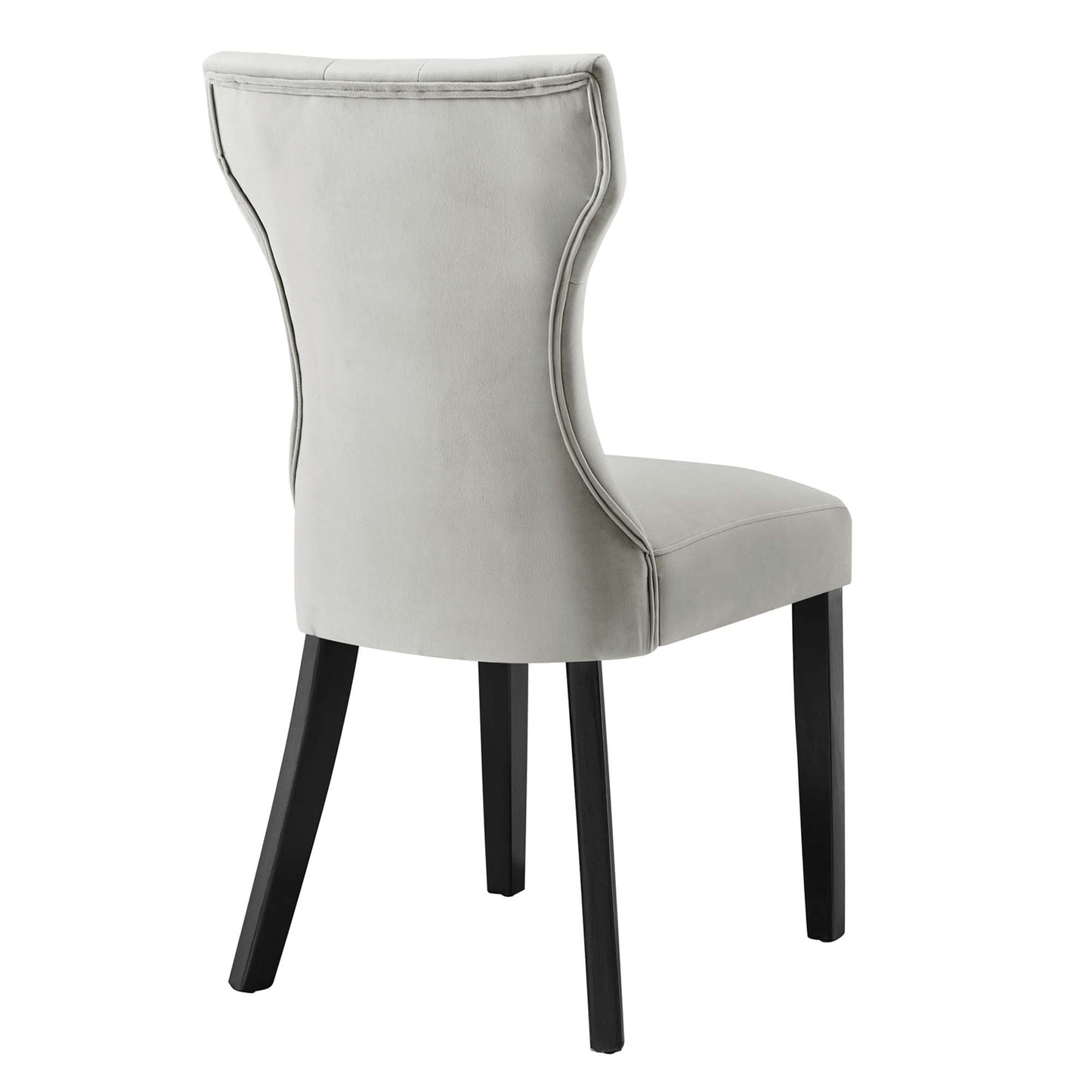Modway Outlet Silhouette Performance Velvet Dining Chairs Set of 2 by Modway  Bar and Dining Furniture Light Gray - EEI-5014-LGR