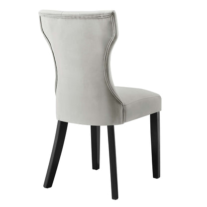 Modway Outlet Silhouette Performance Velvet Dining Chairs Set of 2 by Modway  Bar and Dining Furniture Light Gray - EEI-5014-LGR