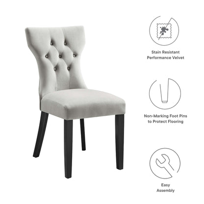 Modway Outlet Silhouette Performance Velvet Dining Chairs Set of 2 by Modway  Bar and Dining Furniture Light Gray - EEI-5014-LGR