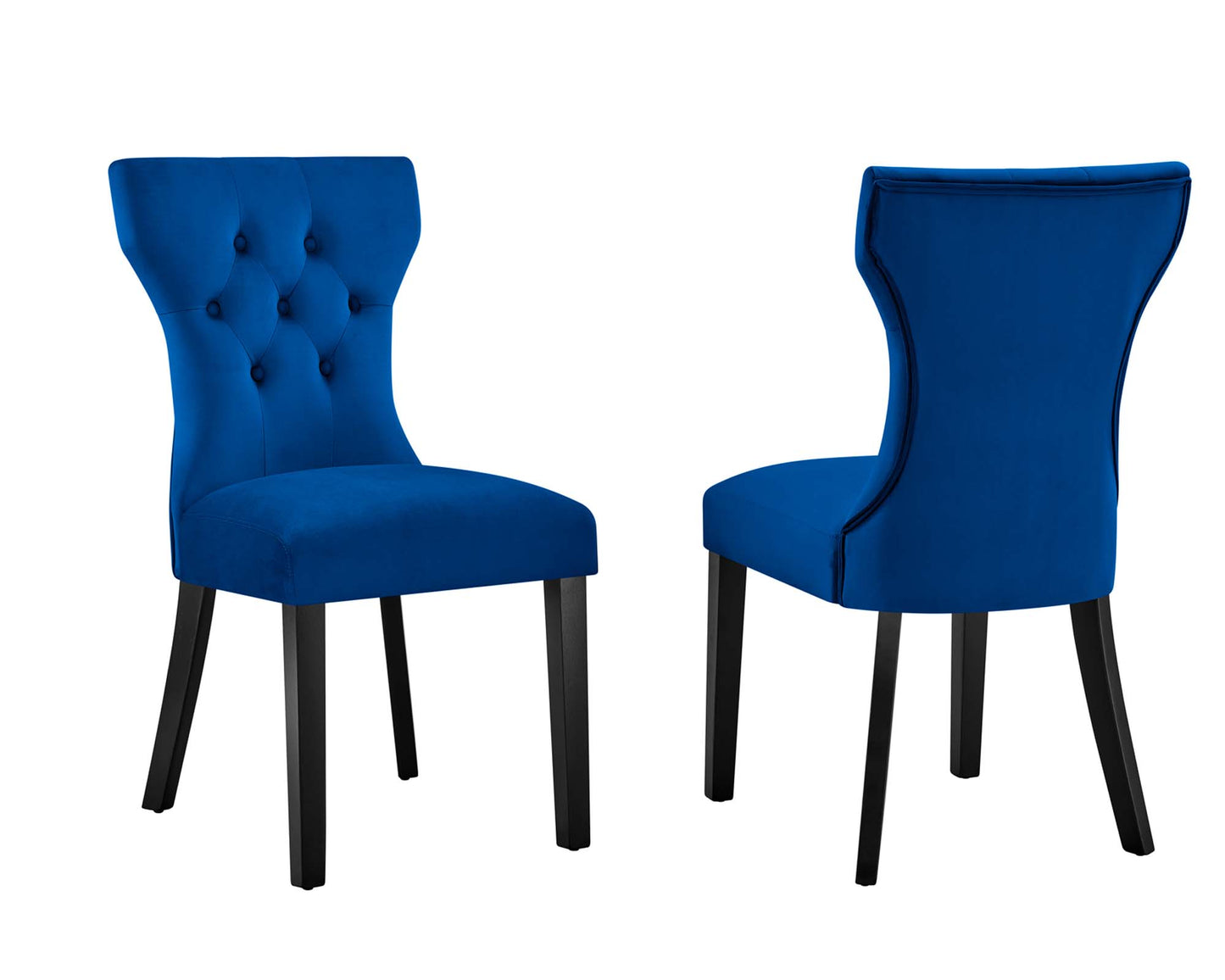 Modway Outlet Silhouette Performance Velvet Dining Chairs Set of 2 by Modway  Bar and Dining Furniture Navy - EEI-5014-NAV