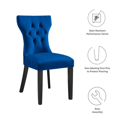 Modway Outlet Silhouette Performance Velvet Dining Chairs Set of 2 by Modway  Bar and Dining Furniture Navy - EEI-5014-NAV