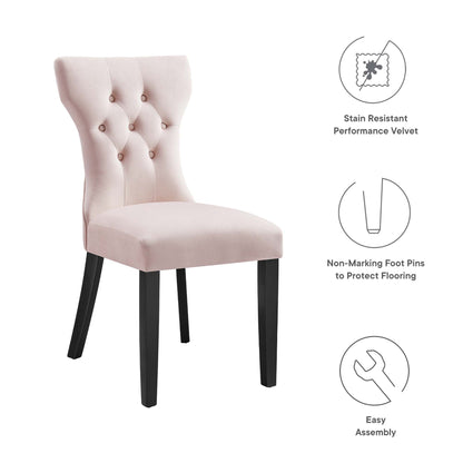 Modway Outlet Silhouette Performance Velvet Dining Chairs Set of 2 by Modway  Bar and Dining Furniture Pink - EEI-5014-PNK