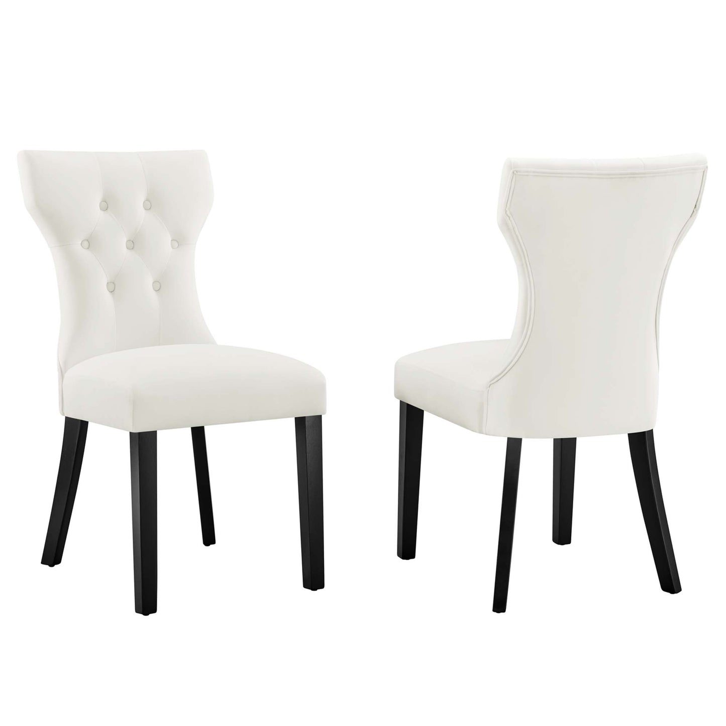 Modway Outlet Silhouette Performance Velvet Dining Chairs Set of 2 by Modway  Bar and Dining Furniture White - EEI-5014-WHI
