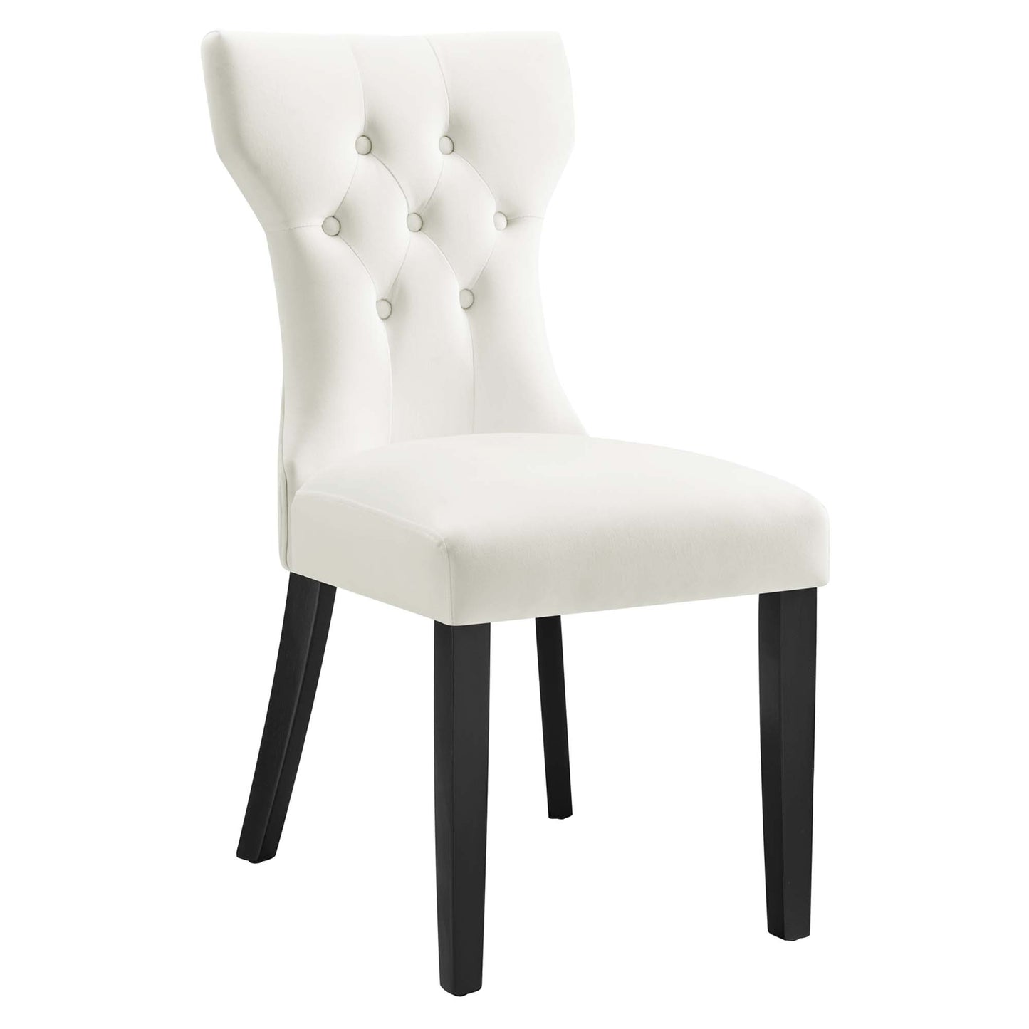 Modway Outlet Silhouette Performance Velvet Dining Chairs Set of 2 by Modway  Bar and Dining Furniture White - EEI-5014-WHI