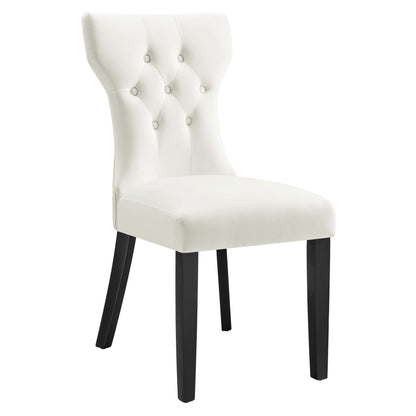 Modway Outlet Silhouette Performance Velvet Dining Chairs Set of 2 by Modway  Bar and Dining Furniture White - EEI-5014-WHI