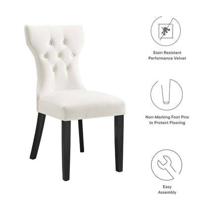 Modway Outlet Silhouette Performance Velvet Dining Chairs Set of 2 by Modway  Bar and Dining Furniture White - EEI-5014-WHI