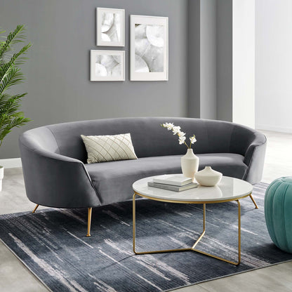 Modway Outlet Marchesa Upholstered Performance Velvet Sofa by Modway  Living Room Furniture Gray - EEI-5015-GRY
