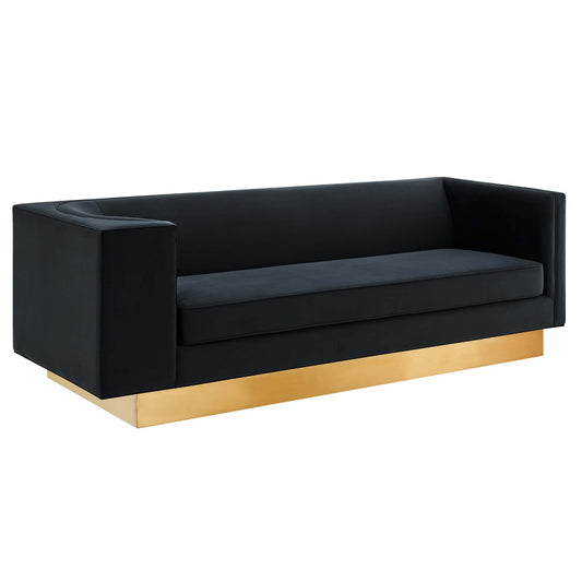 Modway Outlet Eminence Upholstered Performance Velvet Sofa by Modway  Living Room Furniture Black - EEI-5016-BLK